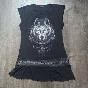 Black Wolf Graphic Women's Dress